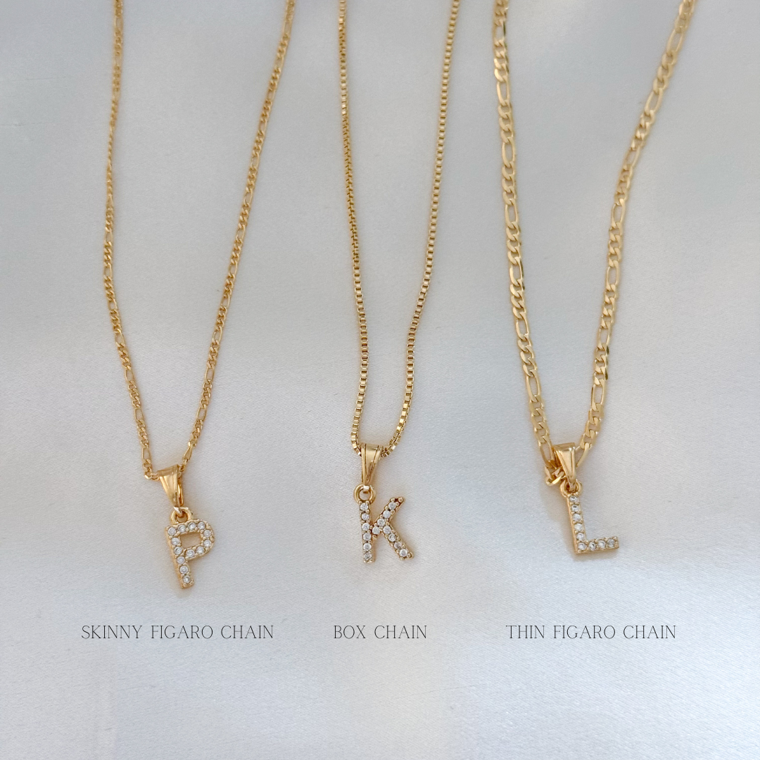 14k Gold Filled Classic Initial Letter Necklace Le Sensor – LE