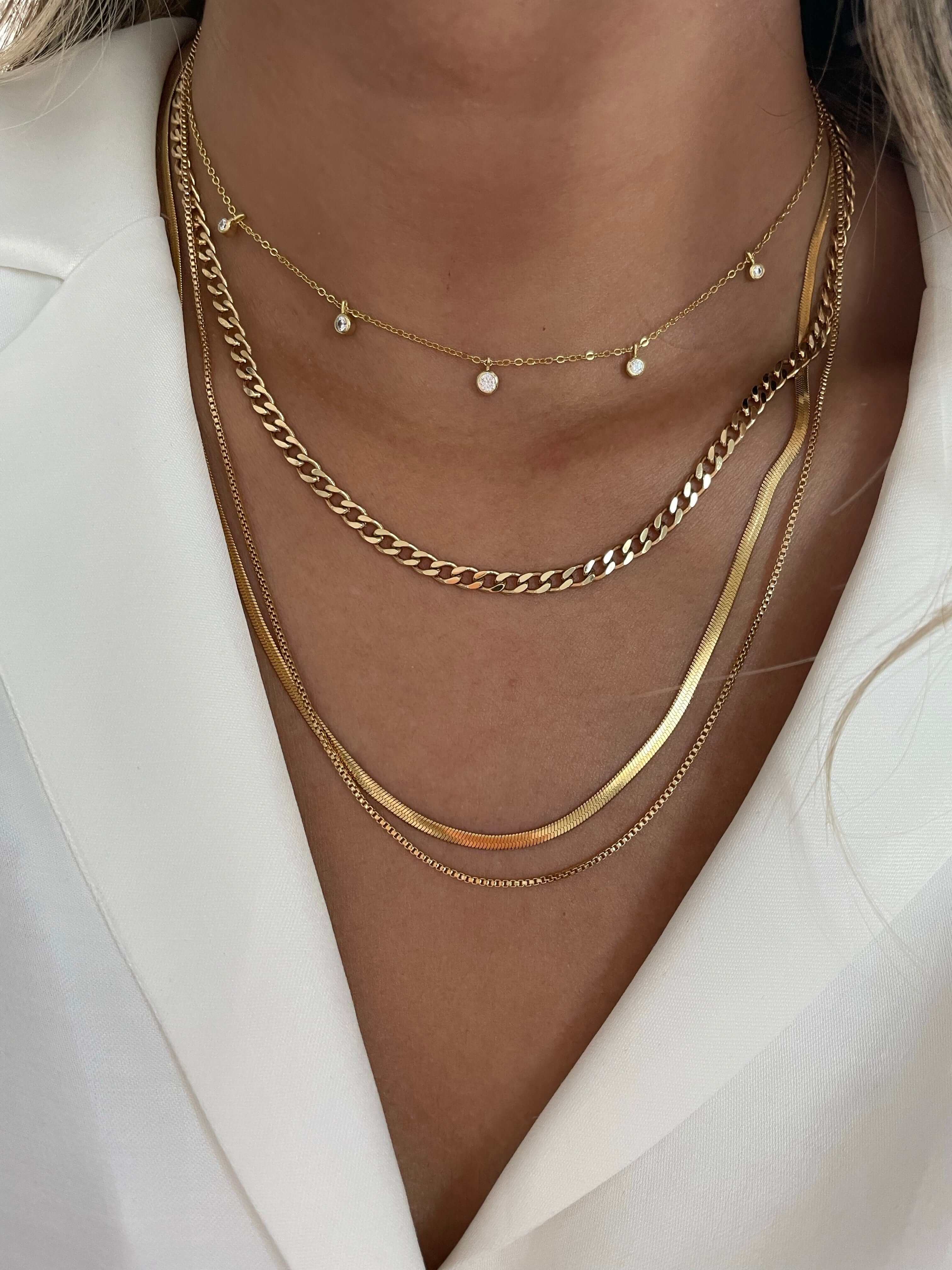 LE sensor necklace Box Chain Necklace 16”