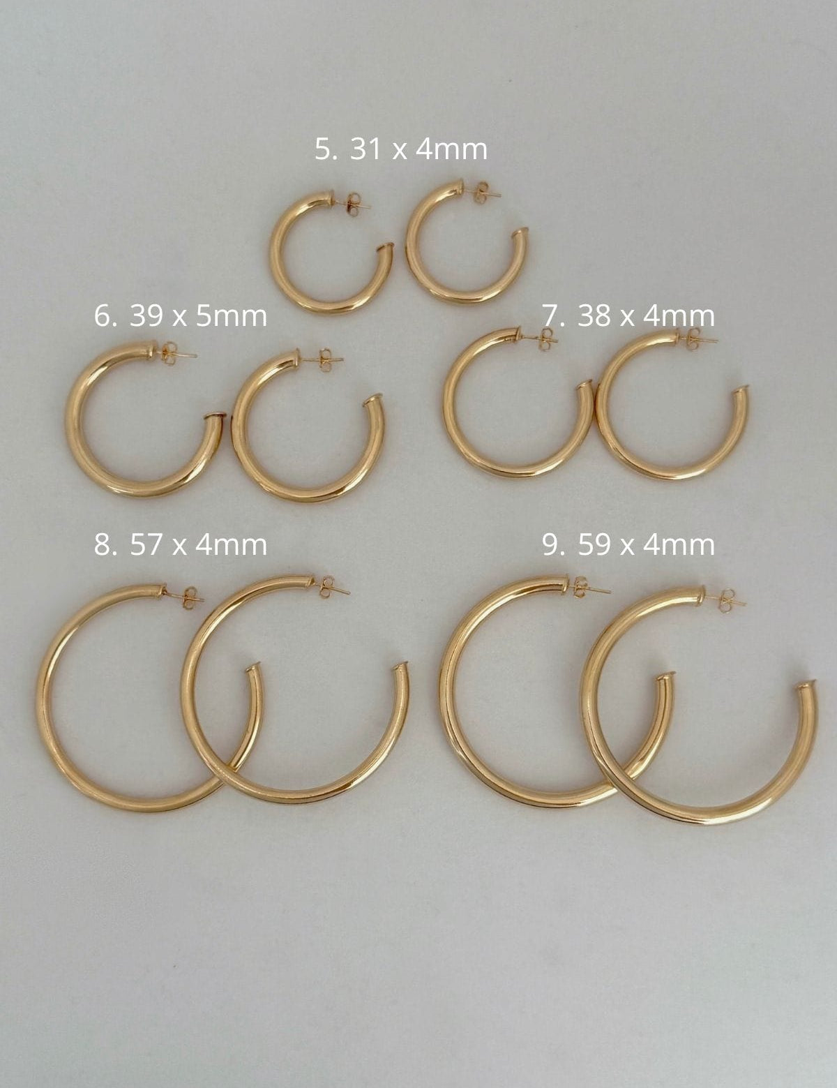 LE sensor earrings 5. 31 x 4mm Gold Filled Hoop Earrings