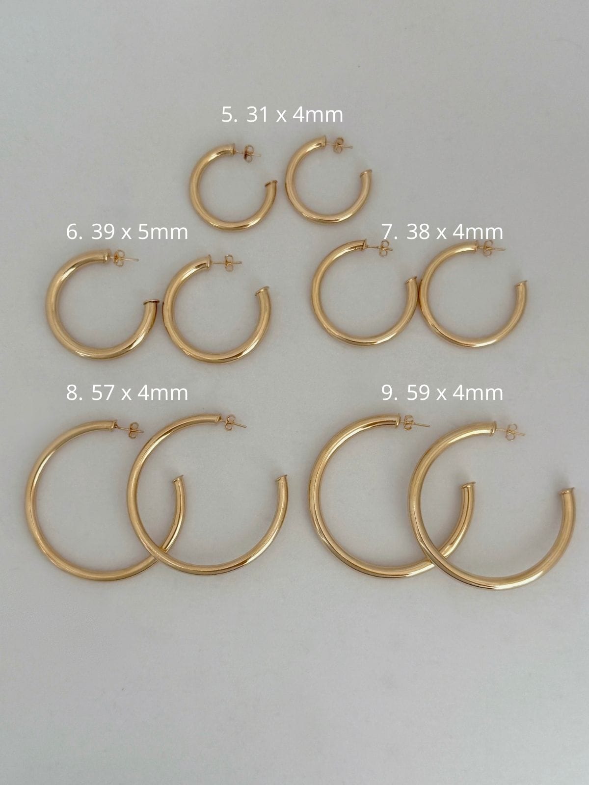 LE sensor earrings 5. 31 x 4mm Gold Filled Hoop Earrings