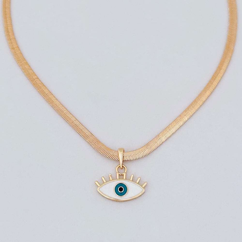 LE sensor necklace White / 16" Colette Evil Eye Necklace