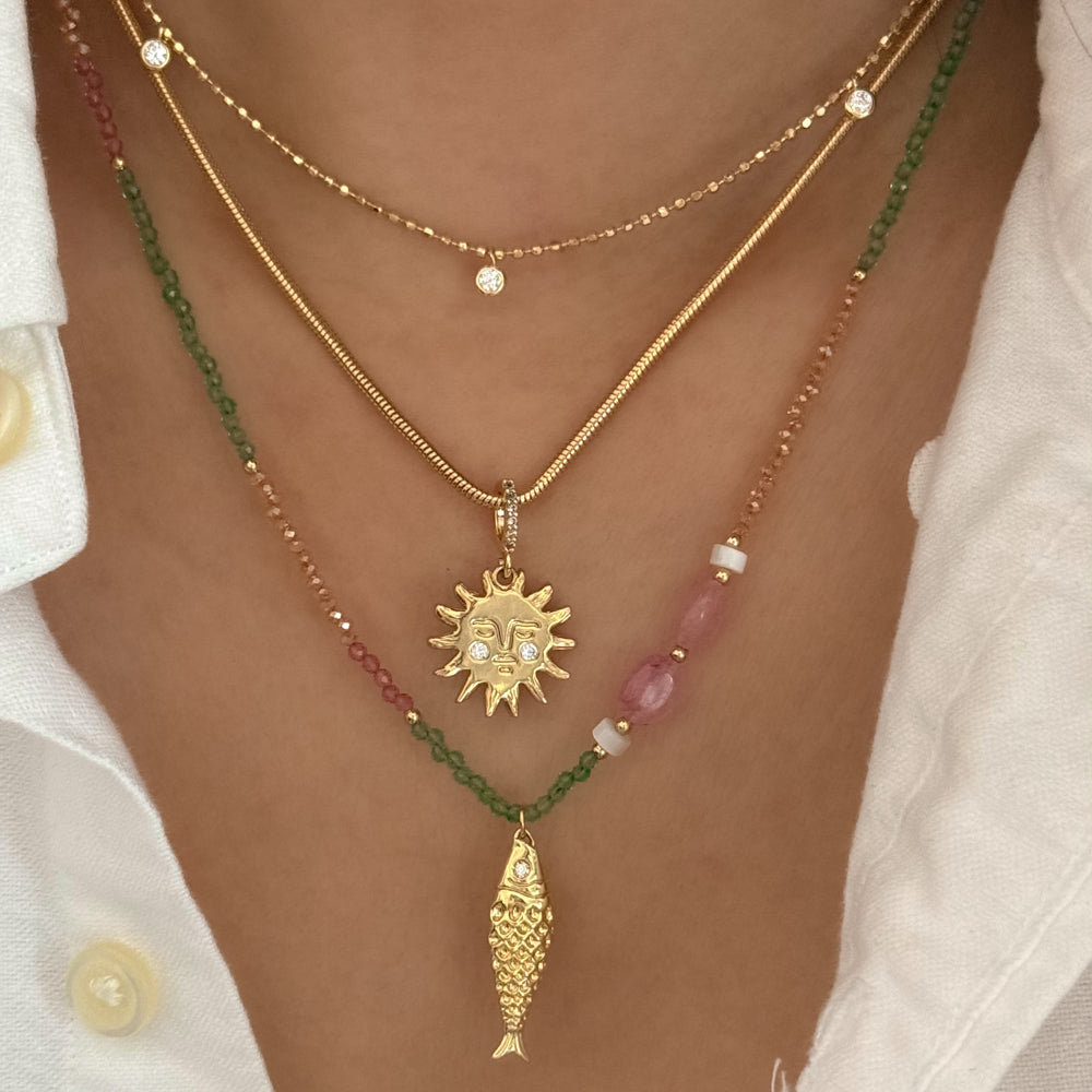 LE sensor necklace 16" Athena Sun Necklace