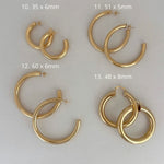 LE sensor earrings 10. 35 x 6mm Gold Filled Hoop Earrings