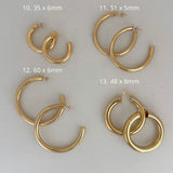 LE sensor earrings 10. 35 x 6mm Gold Filled Hoop Earrings