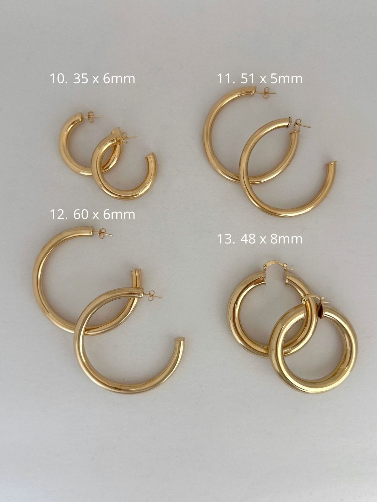 LE sensor earrings 10. 35 x 6mm Gold Filled Hoop Earrings