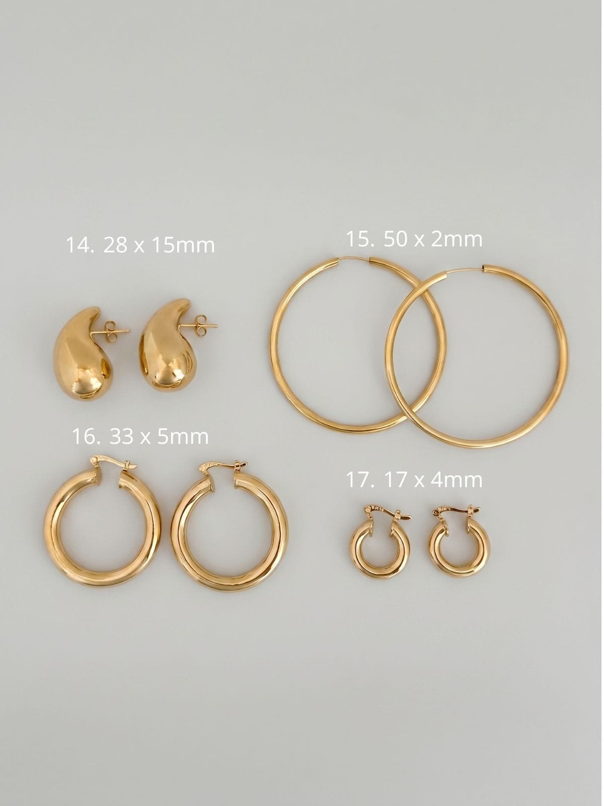 LE sensor earrings 14. 28 x 15mm Gold Filled Hoop Earrings