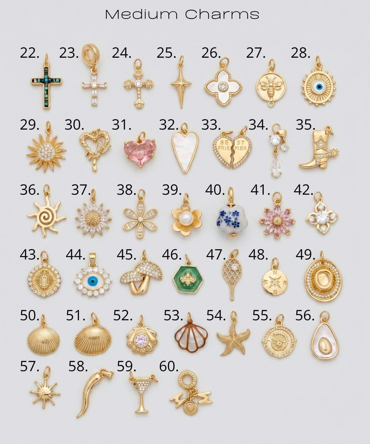 LE sensor charm 22. Large & Medium Charms