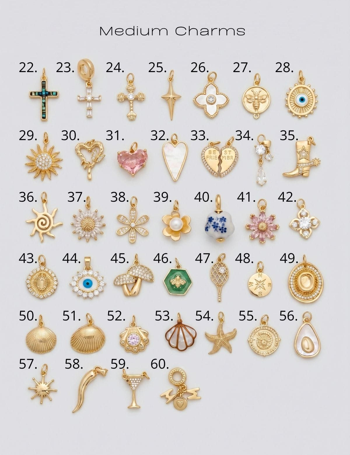 LE sensor charm 22. Large & Medium Charms