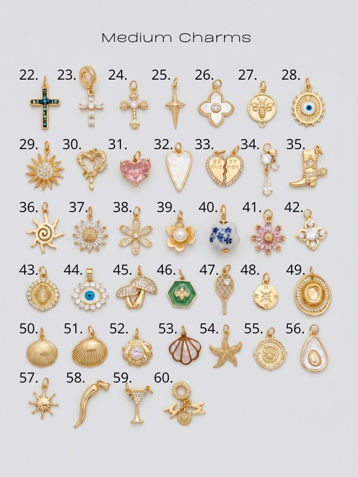 LE sensor charm 22. Large & Medium Charms