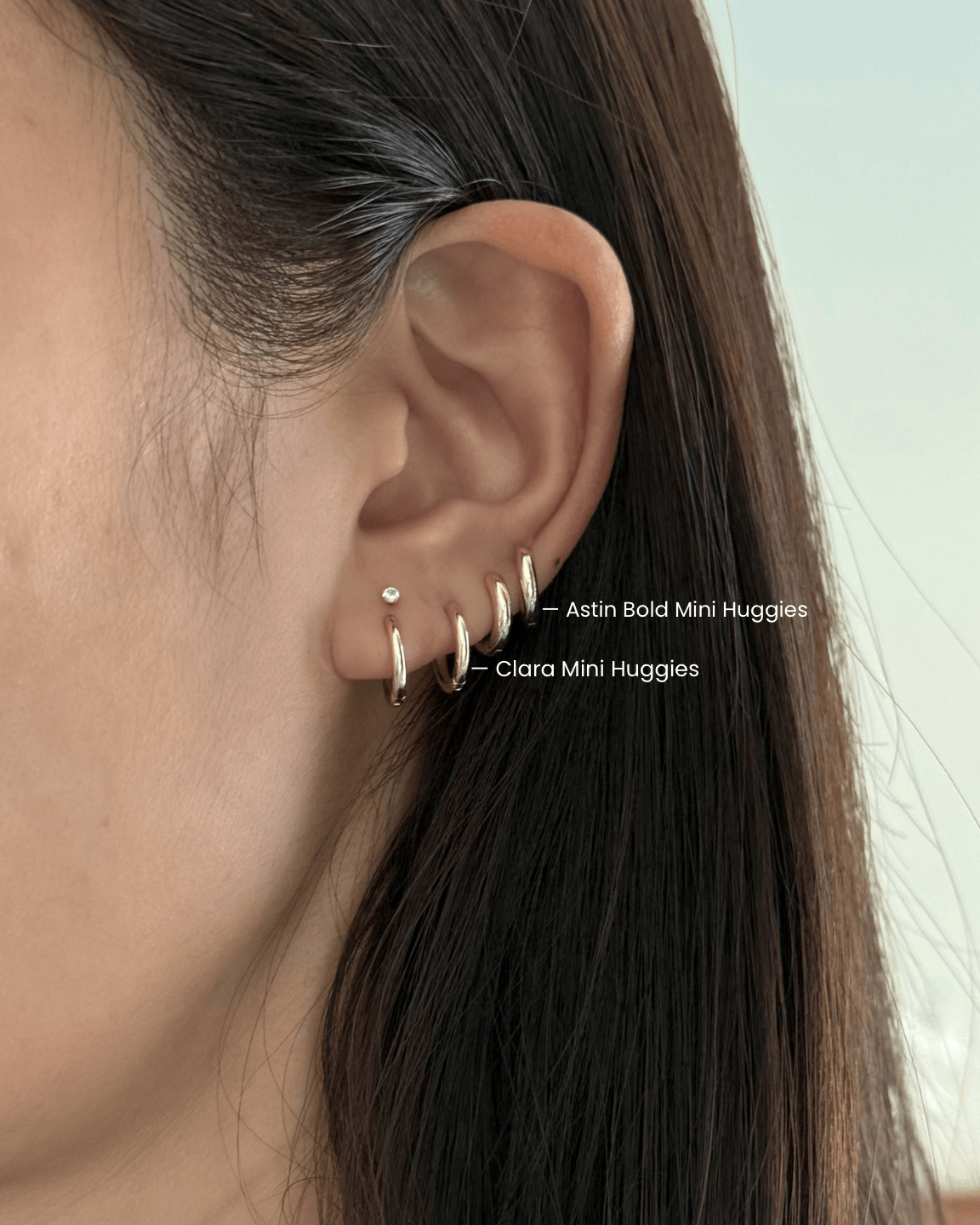LE sensor earrings Astin Bold Mini Huggies