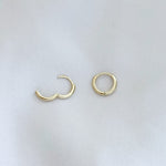 LE sensor earrings Clara Mini Huggies showing open earrings for clamp closure