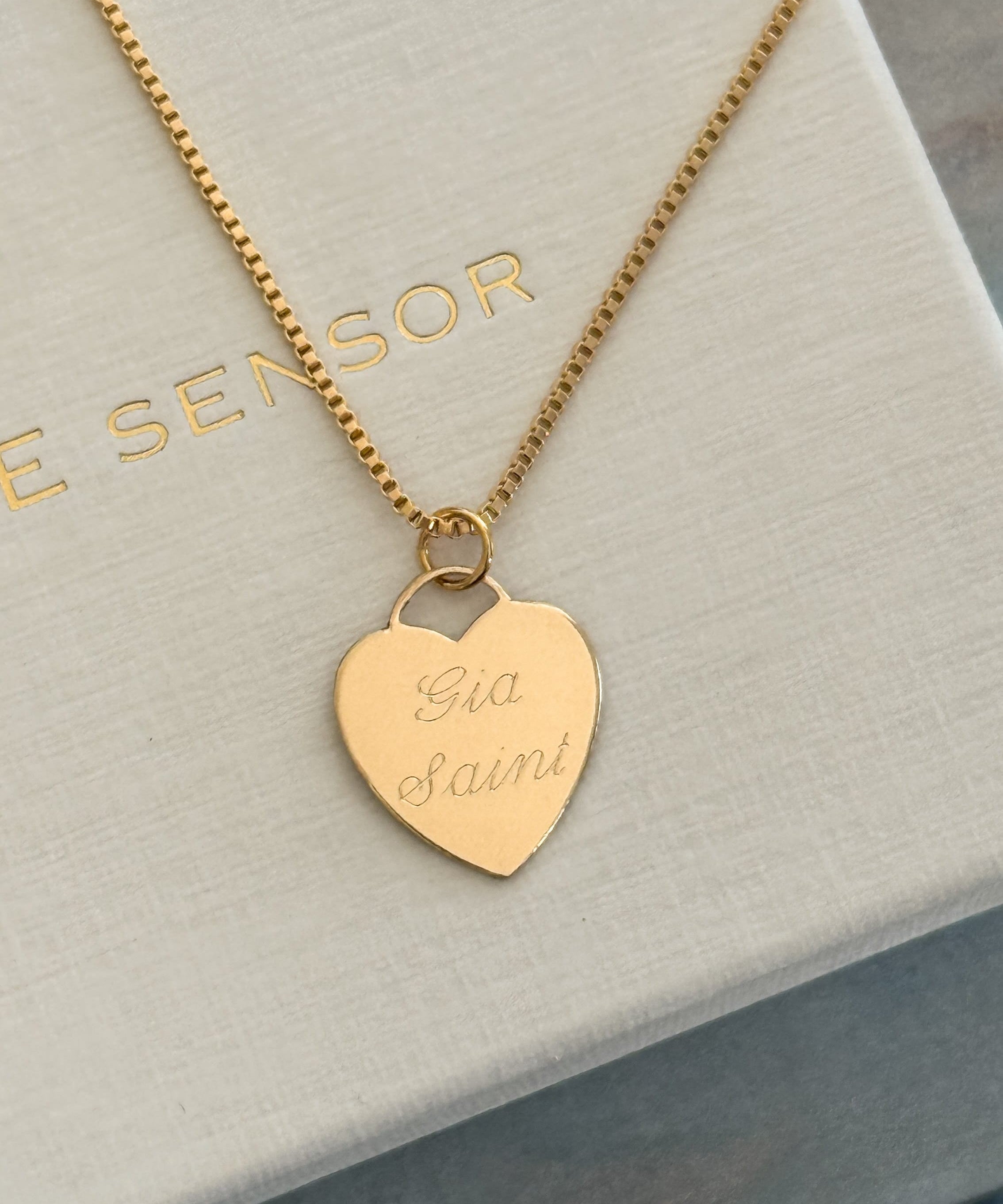 LE sensor necklace Tori Heart Engravable Necklace