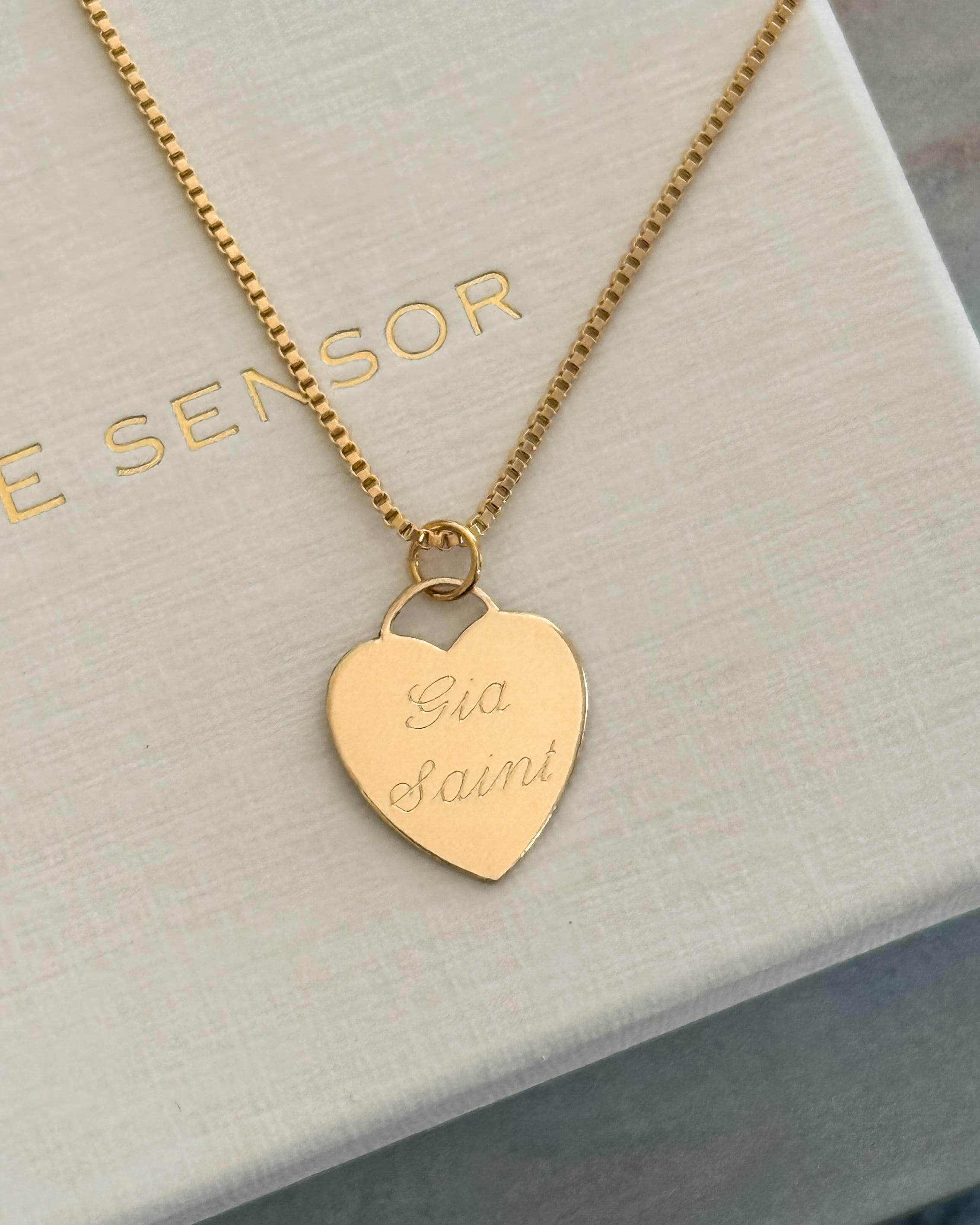 LE sensor necklace Tori Heart Engravable Necklace