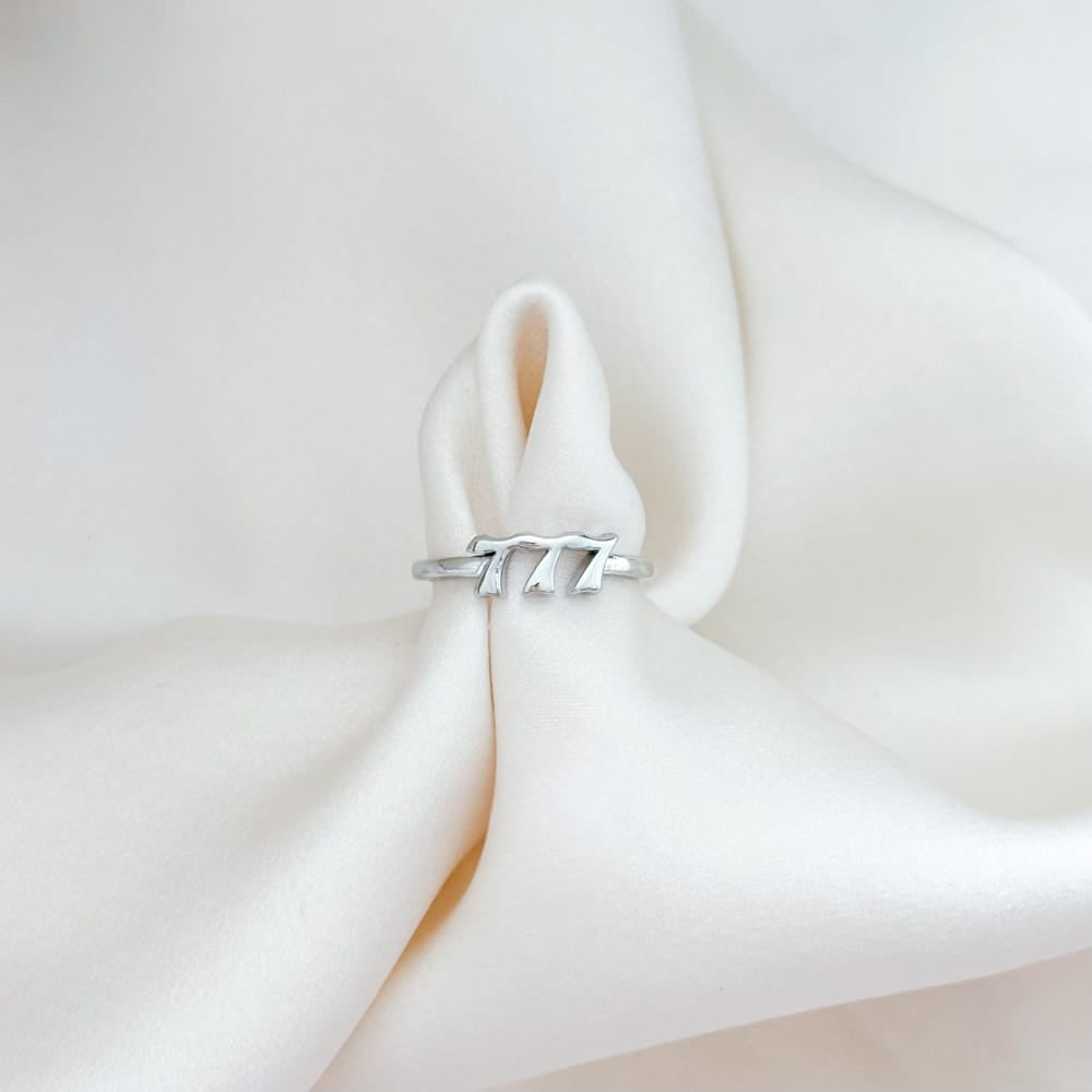 Silver - 777 Angel Number Ring | Hypoallergenic, Non-Tarnish | LE ...