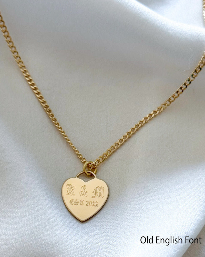 LE sensor necklace Liz Heart Engravable Necklace