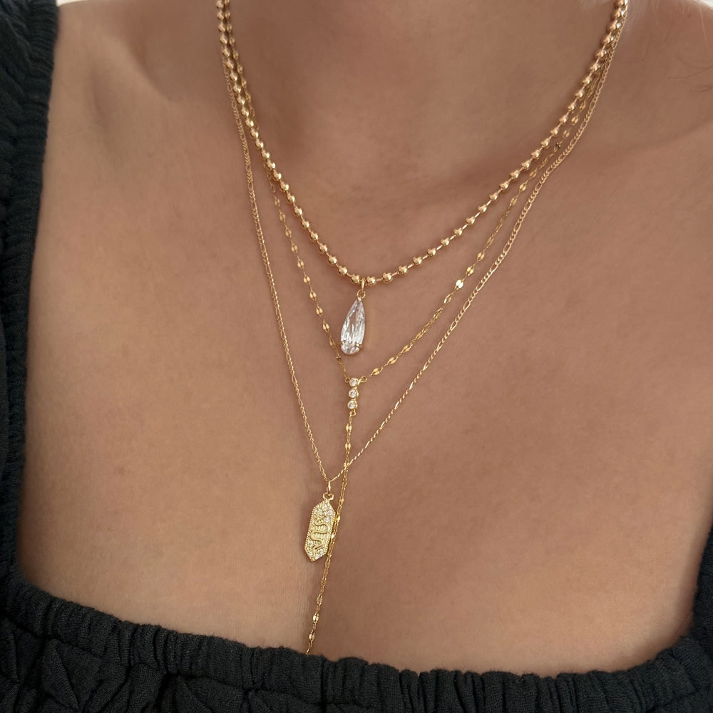 LE sensor necklace Hayes CZ Teardrop Necklace