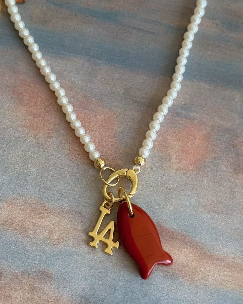 LE sensor charm Cove Fish Charm - Carnelian