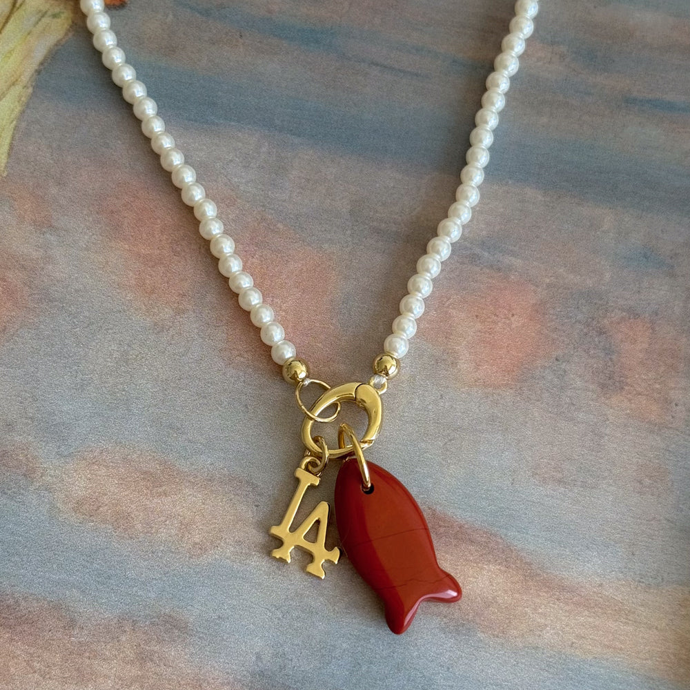 LE sensor charm Cove Fish Charm - Carnelian