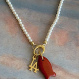 LE sensor charm Cove Fish Charm - Carnelian