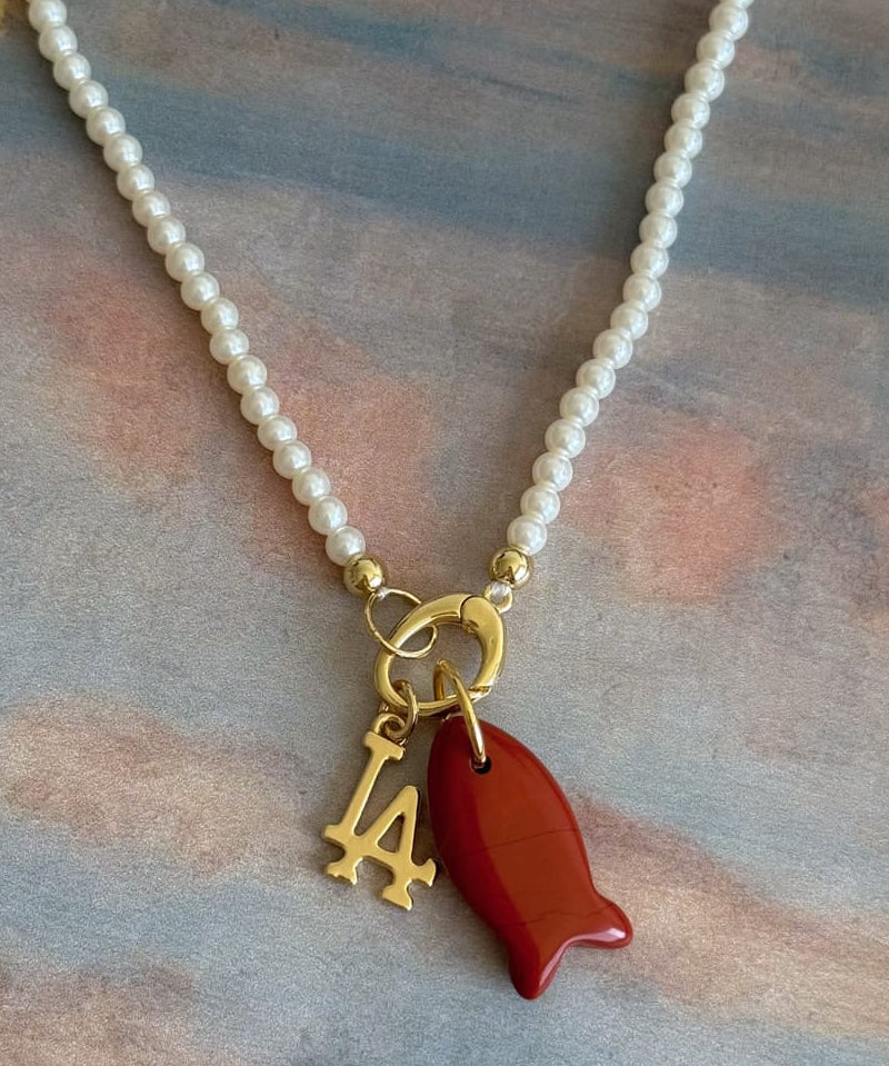 LE sensor charm Cove Fish Charm - Carnelian