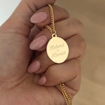 LE sensor necklace Perla Oval Engravable Necklace