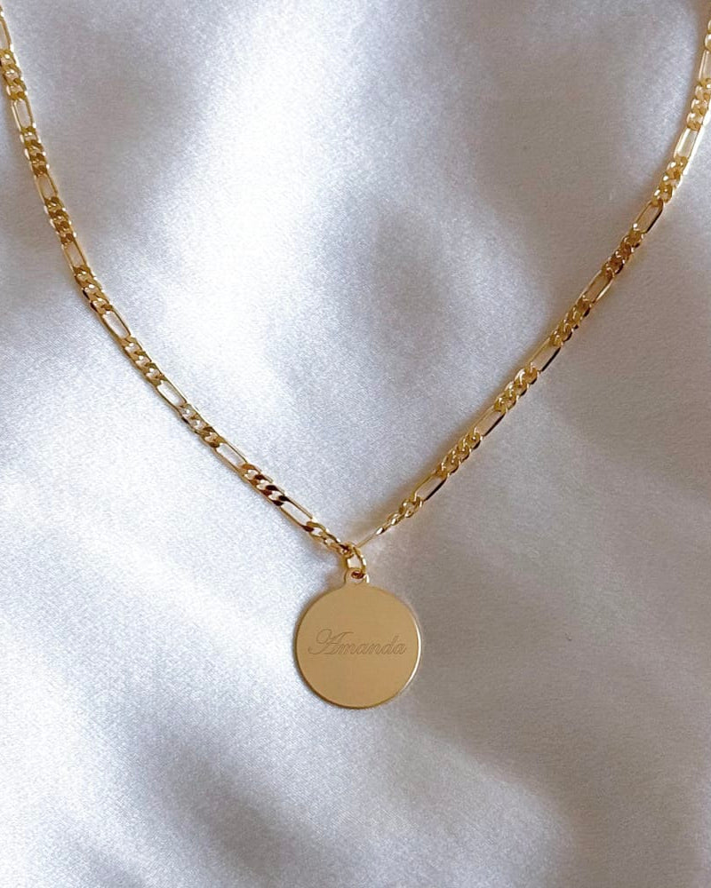 LE sensor necklace 16" Tara Disc Engravable Necklace