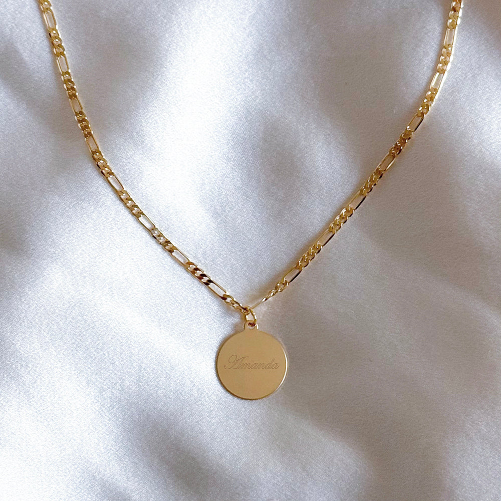 LE sensor necklace 16" Tara Disc Engravable Necklace