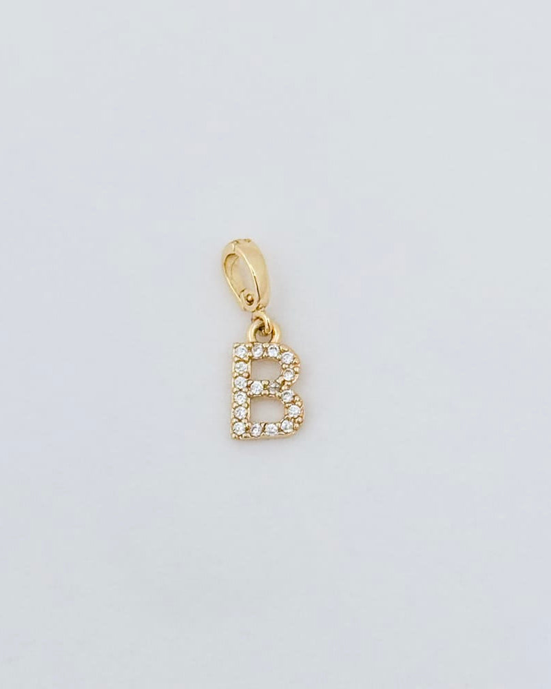 LE sensor charm B Forever Initial Charm - Snap Bail Clip