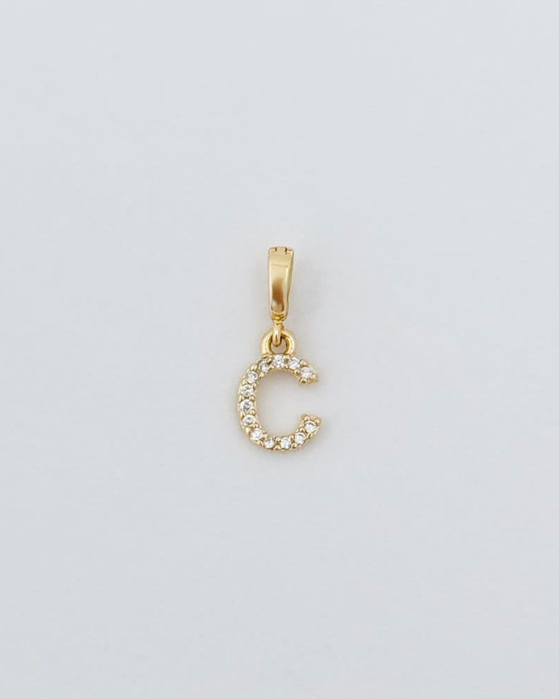 LE sensor charm C Forever Initial Charm - Snap Bail Clip