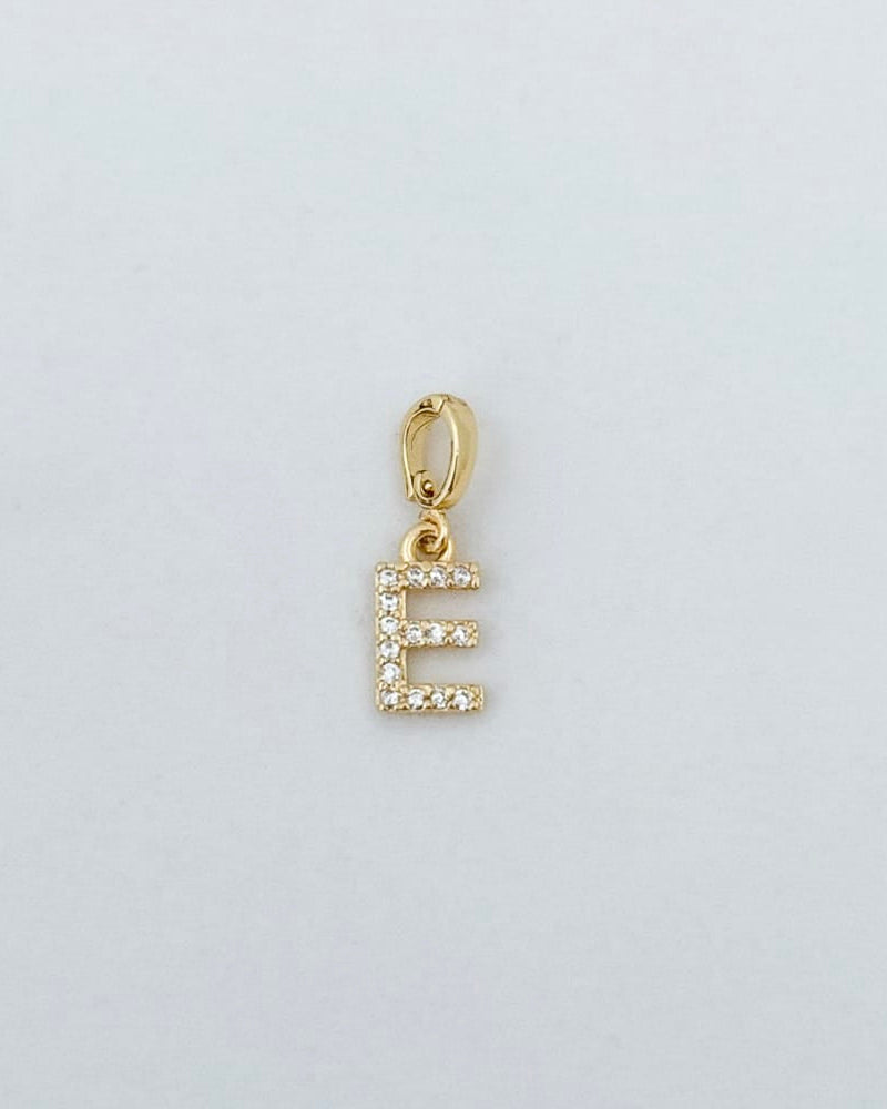 LE sensor charm E Forever Initial Charm - Snap Bail Clip