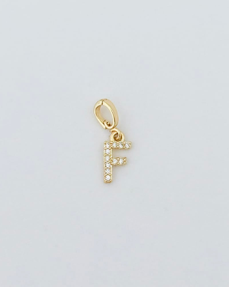 LE sensor charm F Forever Initial Charm - Snap Bail Clip