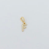 LE sensor charm F Forever Initial Charm - Snap Bail Clip