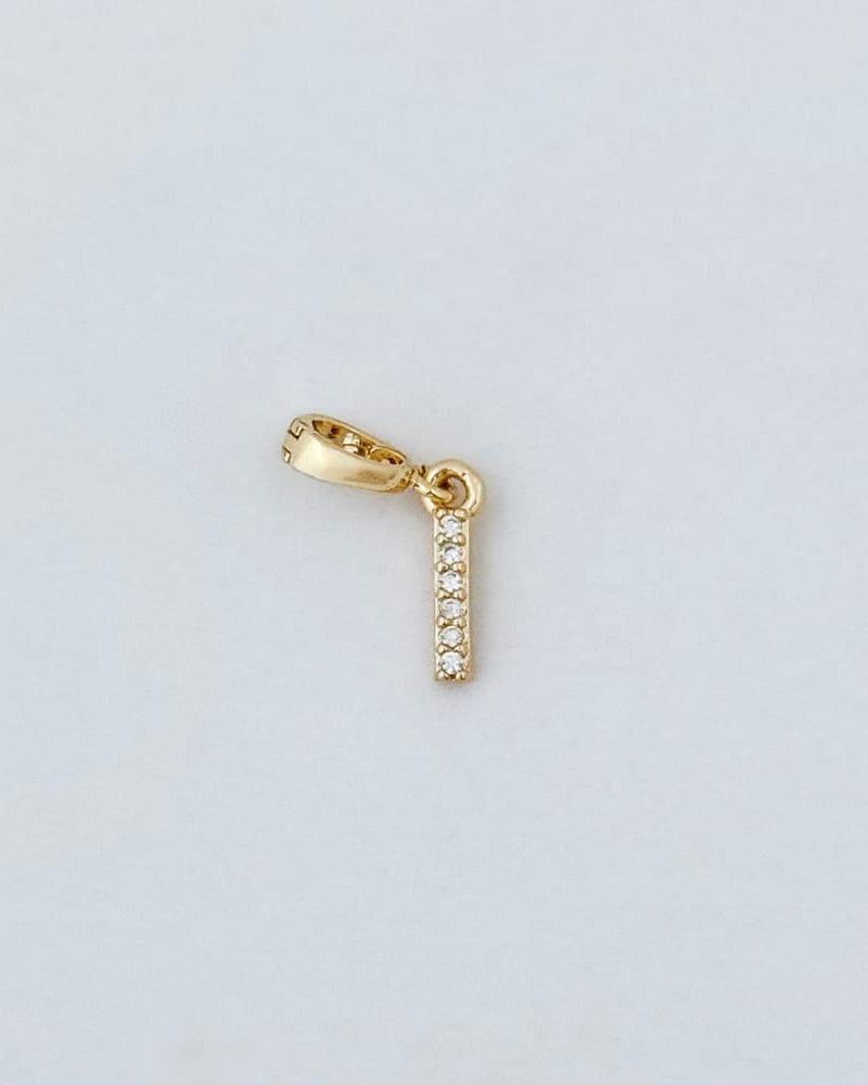 LE sensor charm I Forever Initial Charm - Snap Bail Clip
