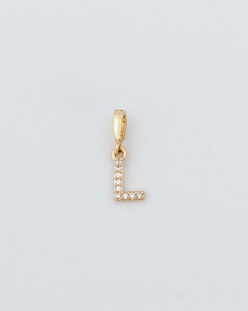 LE sensor charm L Forever Initial Charm - Snap Bail Clip