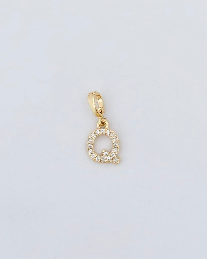 LE sensor charm Q Forever Initial Charm - Snap Bail Clip
