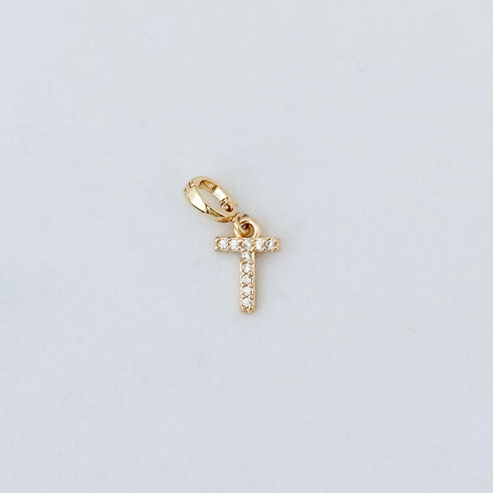 Forever Initial Charm - Snap Bail Clip