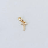 LE sensor charm T Forever Initial Charm - Snap Bail Clip