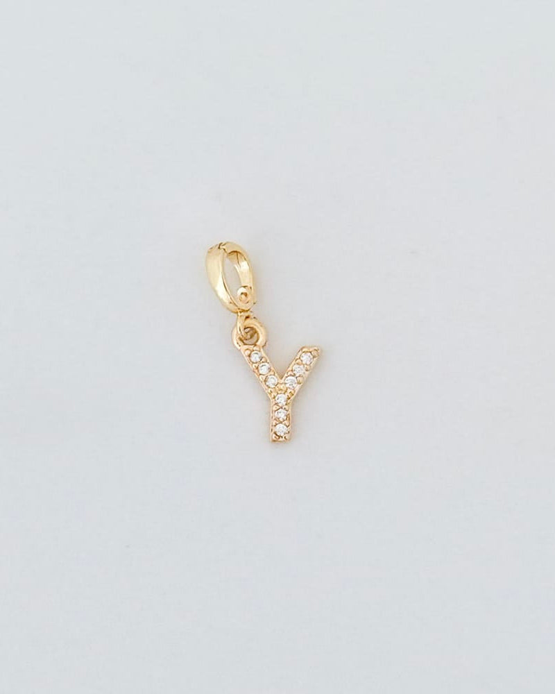 LE sensor charm Y Forever Initial Charm - Snap Bail Clip