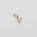 LE sensor charm V Forever Initial Charm - Snap Bail Clip