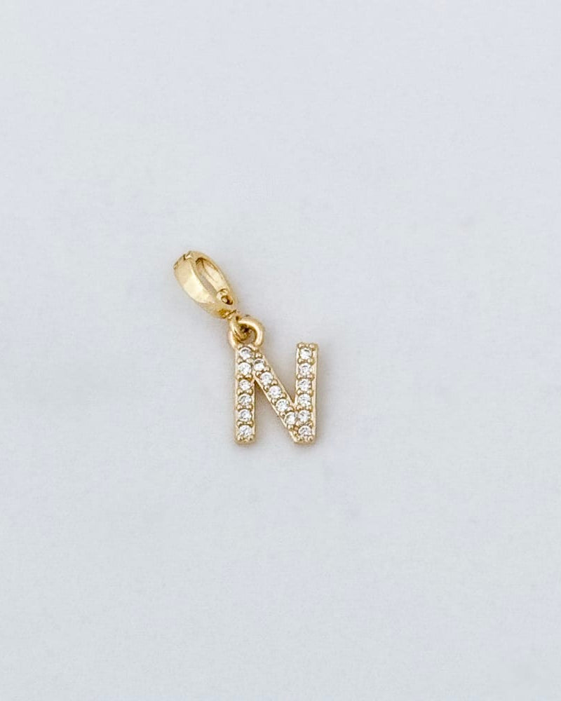 LE sensor charm N Forever Initial Charm - Snap Bail Clip