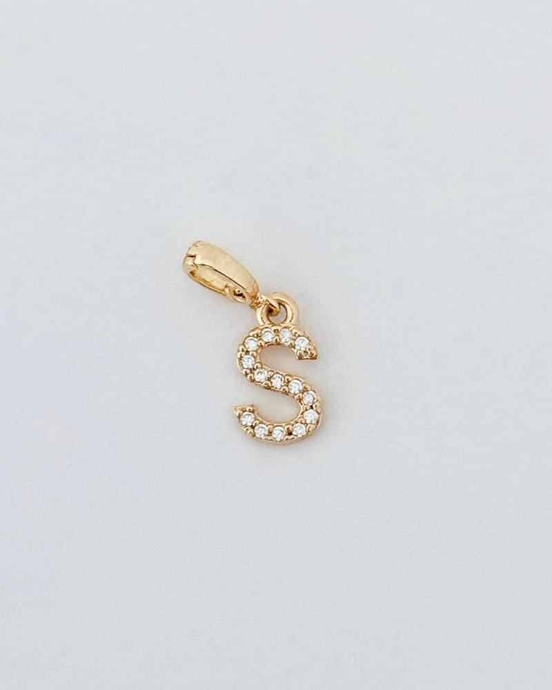 LE sensor charm S Forever Initial Charm - Snap Bail Clip