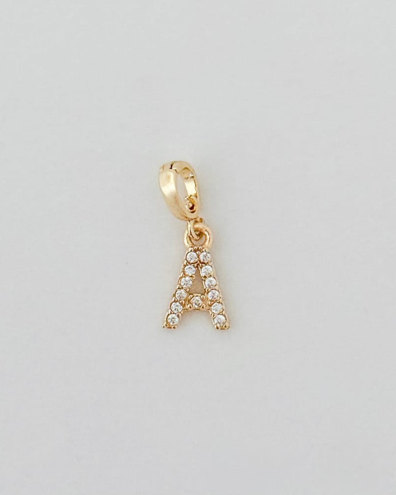 LE sensor charm A Forever Initial Charm - Snap Bail Clip