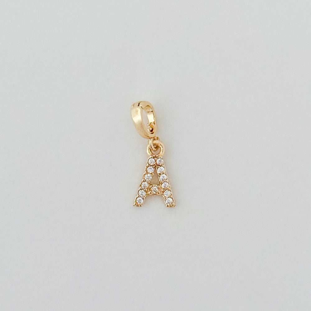 LE sensor charm A Forever Initial Charm - Snap Bail Clip