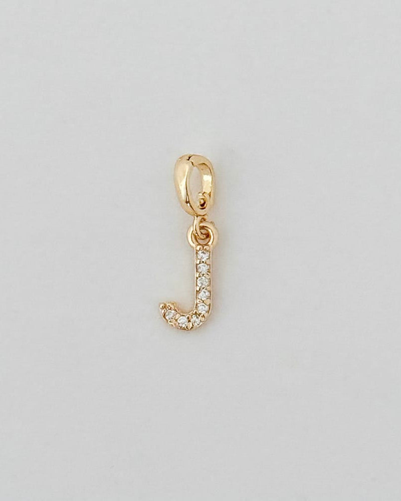 LE sensor charm J Forever Initial Charm - Snap Bail Clip