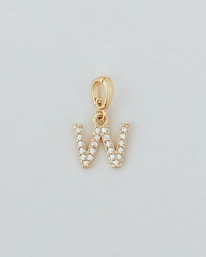 LE sensor charm W Forever Initial Charm - Snap Bail Clip
