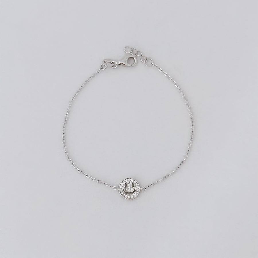 LE sensor Bracelet Silver Deon Happy Face Bracelet