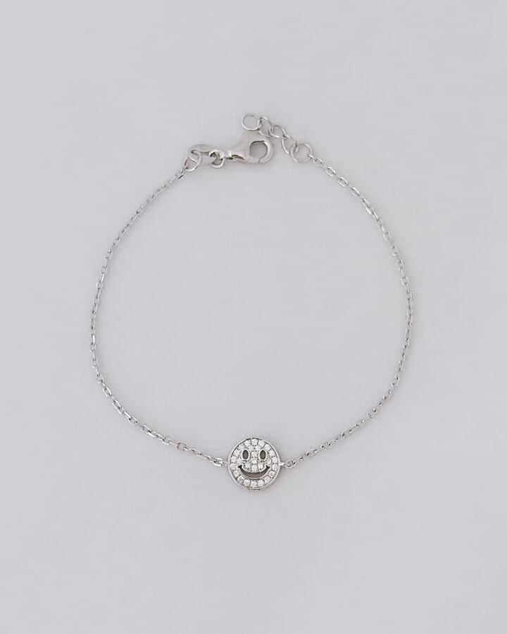 LE sensor Bracelet Silver Deon Happy Face Bracelet