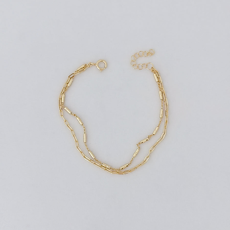 LE sensor Bracelet Gold Asher Double Chain Bracelet