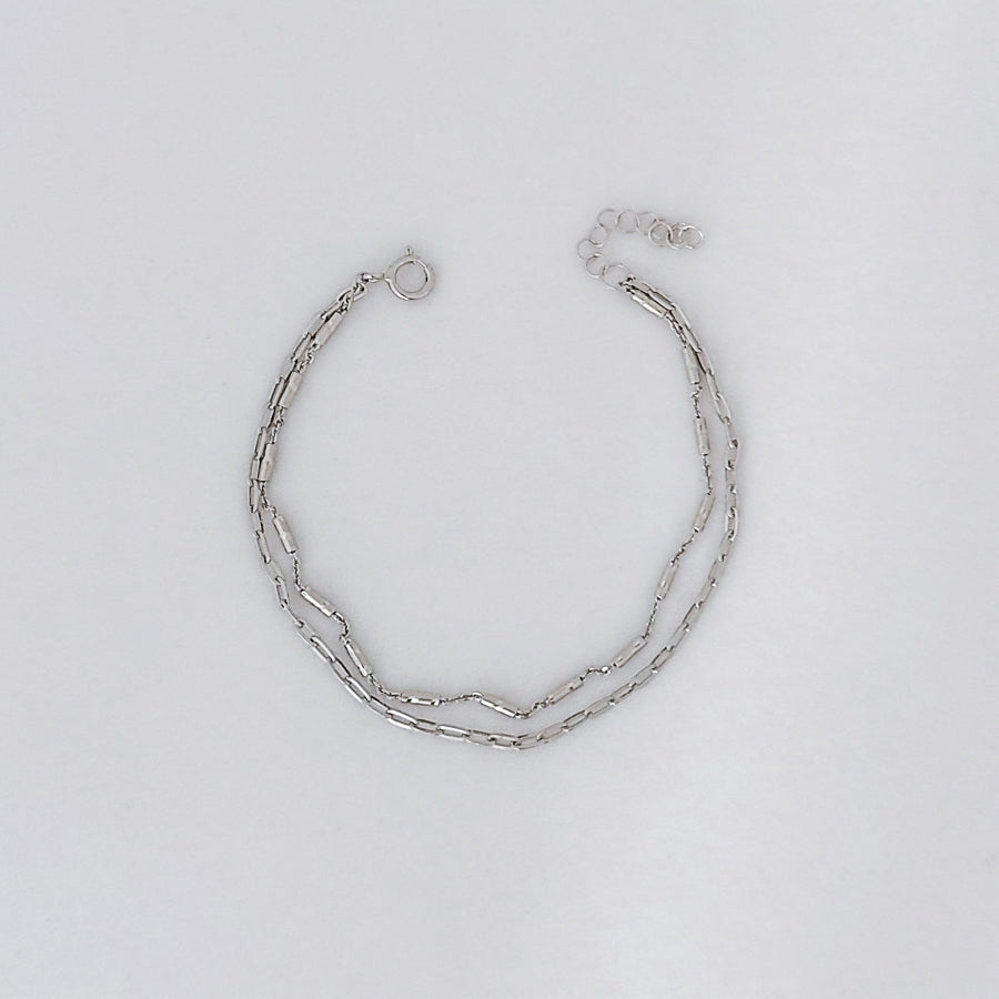 LE sensor Bracelet Silver Asher Double Chain Bracelet