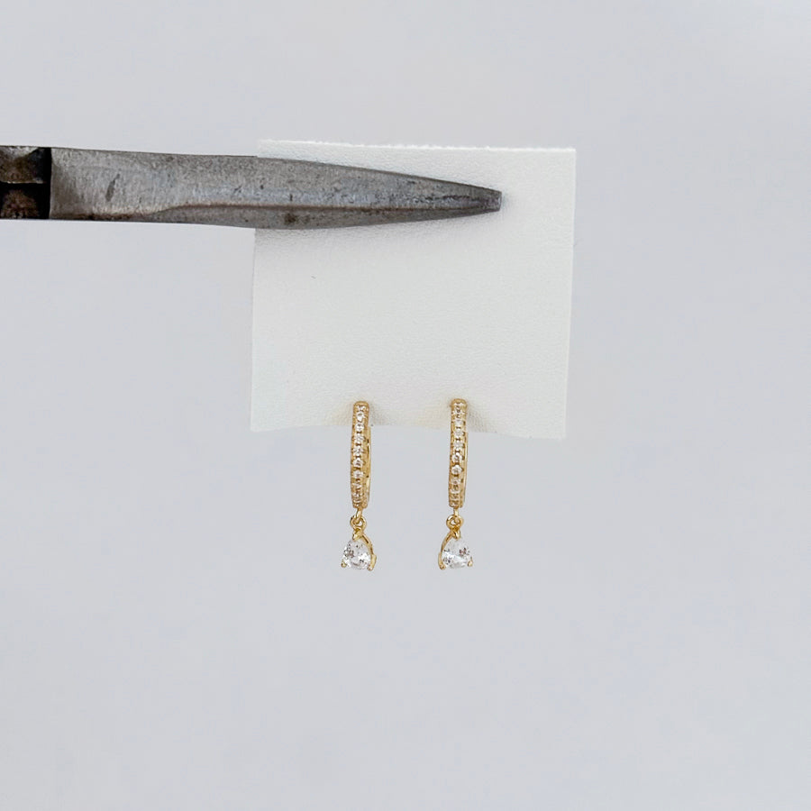 LE sensor earrings Robin Teardrop Dangle Huggies